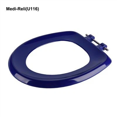 Синее круглое сиденье для унитаза