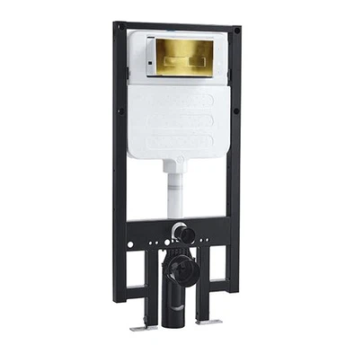 Скрытый бачок с позолоченной панелью смыва